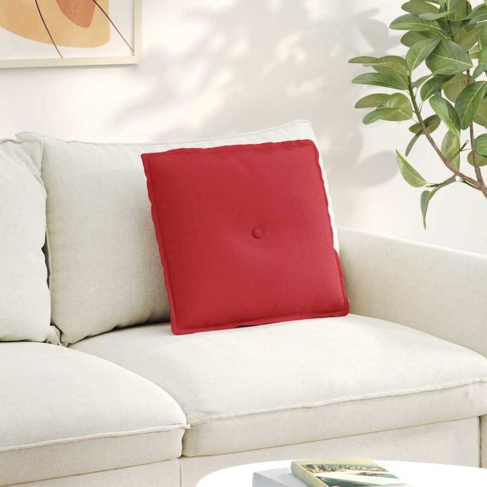 vidaXL Μαξιλάρι Πλάτης Κόκκινο 50 x 19 x 45 εκ ύφασμα
