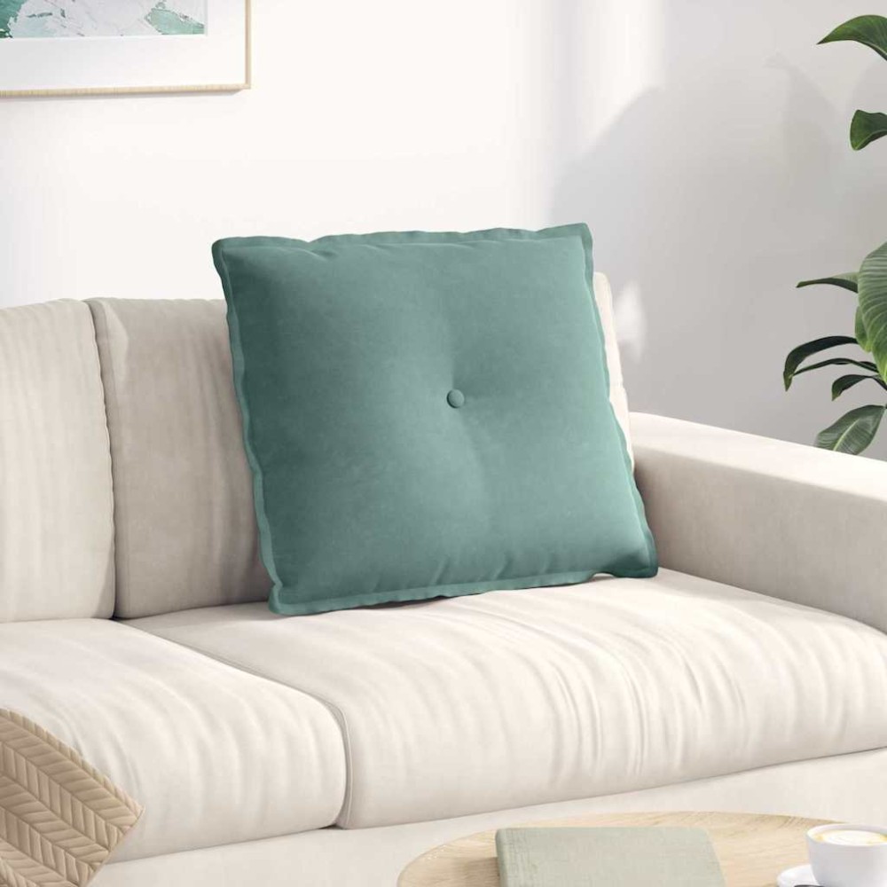 vidaXL Μαξιλάρι Πλάτης Θαλασσί 60 x 50 cm Υφασμάτινο Κορντουρά