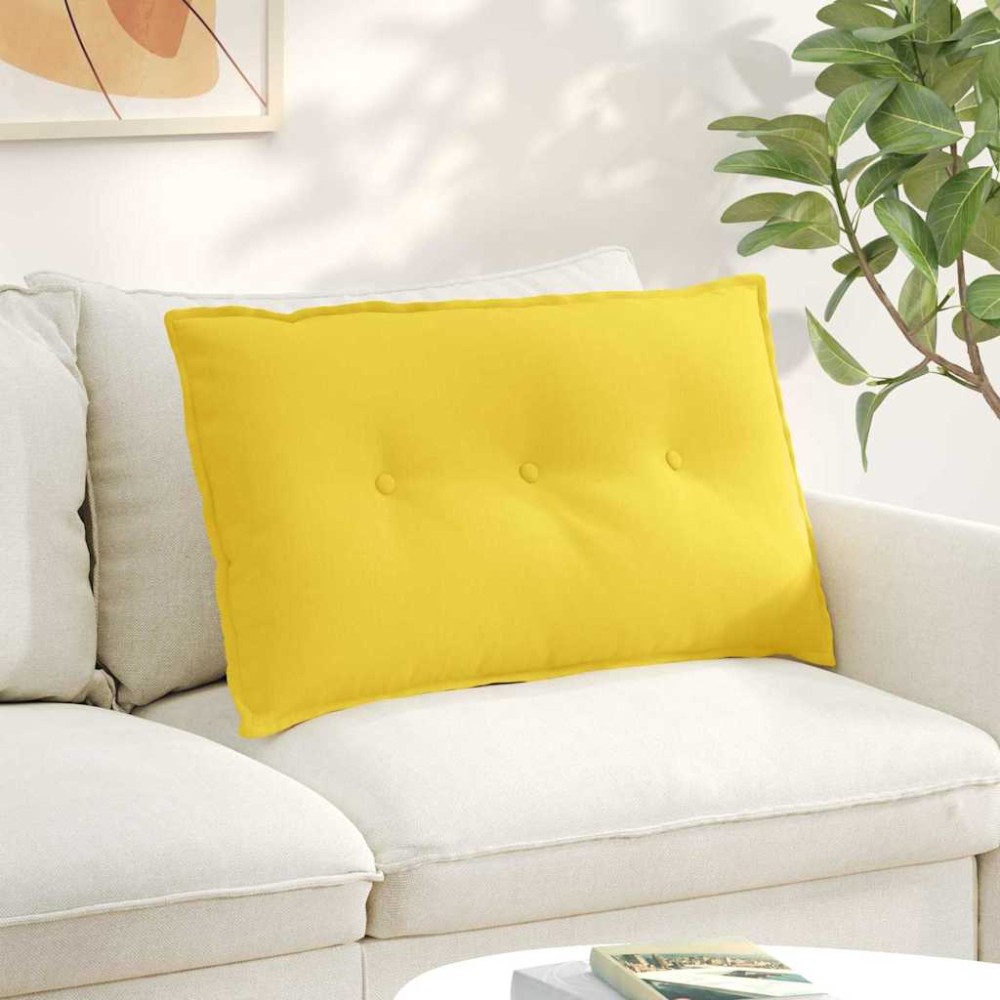 vidaXL Μαξιλάρι Πλάτης Απαλό Κίτρινο 80 x 19 x 50 εκ ύφασμα