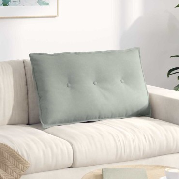 vidaXL Μαξιλάρι Πλάτης Ανοιχτό γκρι 80 x 50 cm Υφασμάτινο Κορντουρά
