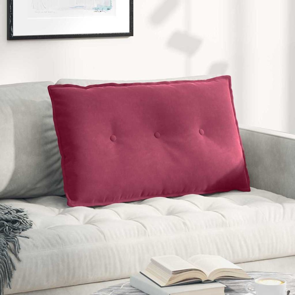 vidaXL Μαξιλάρι Πλάτης Κόκκινο 80 x 50 cm Υφασμάτινο Κορντουρά