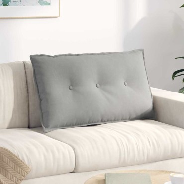 vidaXL Μαξιλάρι Πλάτης Ανοιχτό γκρι 80 x 50 cm Ύφασμα Μικροΐνας