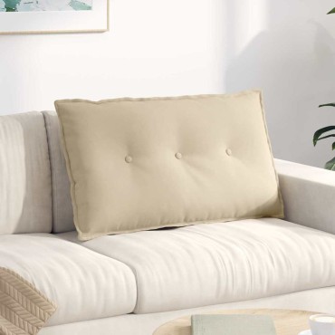 vidaXL Μαξιλάρι Πλάτης Κρεμ 80 x 50 cm Ύφασμα Μικροΐνας