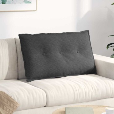 vidaXL Μαξιλάρι Πλάτης Σκούρο Γκρι 80 x 50 cm Υφασμάτινο Κορντουρά