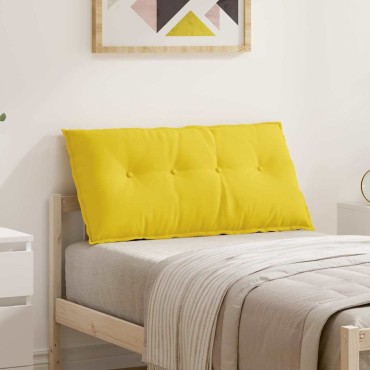 vidaXL Μαξιλάρι Πλάτης Απαλό Κίτρινο 100 x 19 x 50 εκ ύφασμα