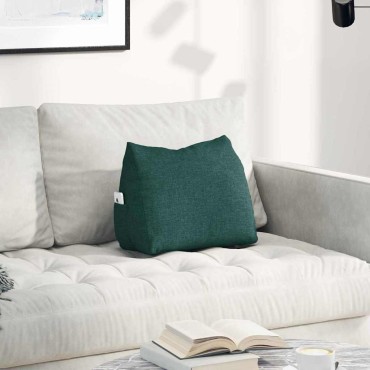 vidaXL Μαξιλάρι Πλάτης Σκούρο Πράσινο 45 x 20 x 35 εκ. ύφασμα