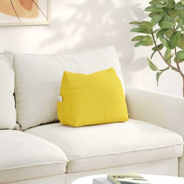 vidaXL Μαξιλάρι Πλάτης Απαλό Κίτρινο 45 x 20 x 35 εκ. ύφασμα