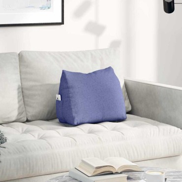 vidaXL Μαξιλάρι Πλάτης Μπλε τζην 45 x 20 x 35 εκ. ύφασμα