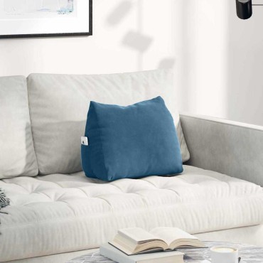 vidaXL Μαξιλάρι Πλάτης Μπλε 45 x 20 x 35 εκ. Υφασμάτινο Κορντουρά