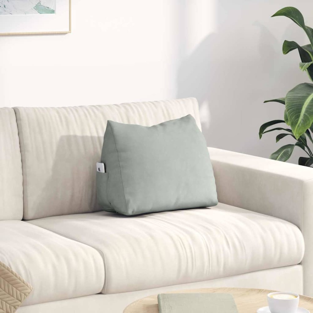 vidaXL Μαξιλάρι Πλάτης Ανοιχτό γκρι 45 x 20 x 35 εκ.
