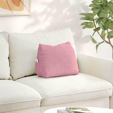 vidaXL Μαξιλάρι Πλάτης Ροζ 45 x 20 x 35 εκ. Υφασμάτινο Κορντουρά