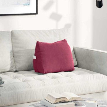 vidaXL Μαξιλάρι Πλάτης Κόκκινο 45 x 20 x 35 εκ. Υφασμάτινο Κορντουρά