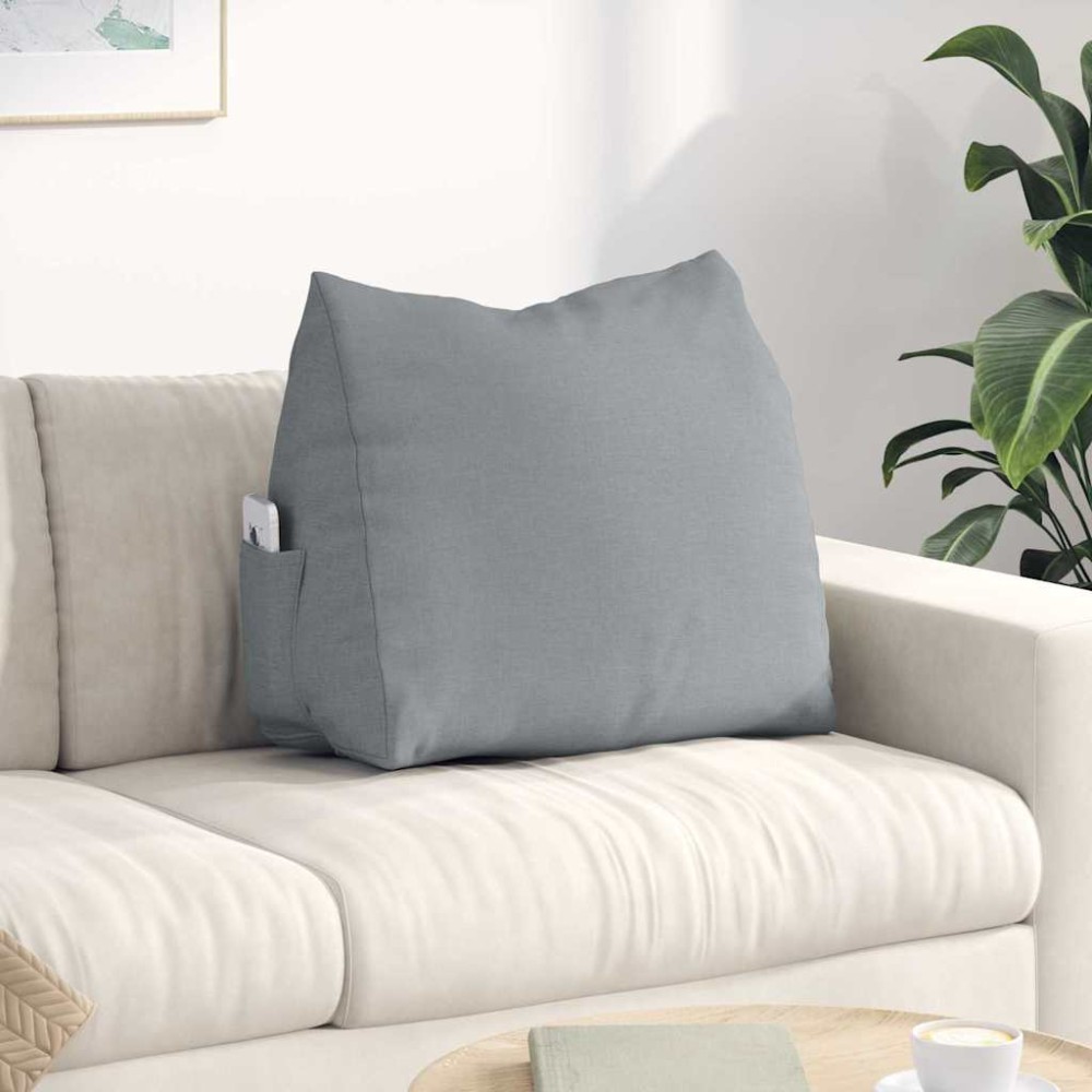 vidaXL Μαξιλάρι Πλάτης Ανοιχτό γκρι 60 x 20 x 50 εκ. ύφασμα