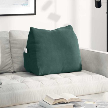 vidaXL Μαξιλάρι Πλάτης Σκούρο Πράσινο 60 x 20 x 50 εκ.