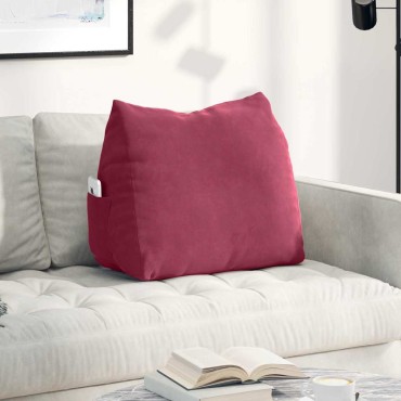 vidaXL Μαξιλάρι Πλάτης Κόκκινο 60 x 20 x 50 εκ. Υφασμάτινο Κορντουρά