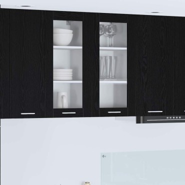vidaXL Κρεμαστό ντουλάπι Μαύρη Οξυά 40x31x80cm