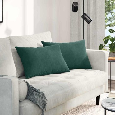 vidaXL Μαξιλάρι Καναπέ 2 pcs Σκούρο πράσινο 60x40cm