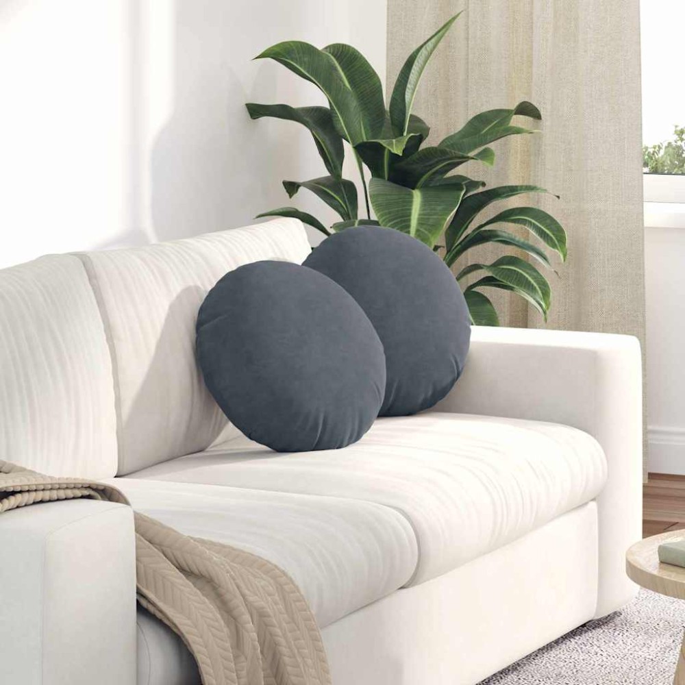 vidaXL Μαξιλάρια καθισμάτων 2 pcs Σκούρο Γκρι 40x13cm Βελούδο