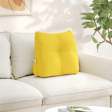 vidaXL Μαξιλάρι Πλάτης Απαλό Κίτρινο 45 x 24 x 50 εκ ύφασμα