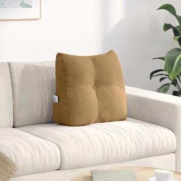 vidaXL Μαξιλάρι Πλάτης Καφέ 45 x 24 x 50 εκ Βελούδο