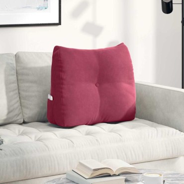 vidaXL Μαξιλάρι Πλάτης Κόκκινο 60 x 24 x 50 εκ Βελούδο