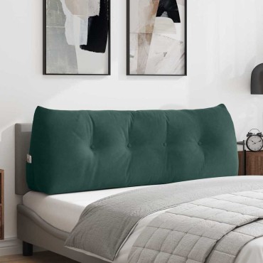 vidaXL Μαξιλάρι Πλάτης Σκούρο Πράσινο 140 x 24 x 50 εκ Βελούδο
