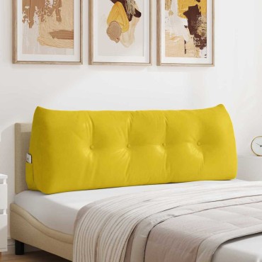 vidaXL Μαξιλάρι Πλάτης Κίτρινο 140 x 24 x 50 εκ Βελούδο