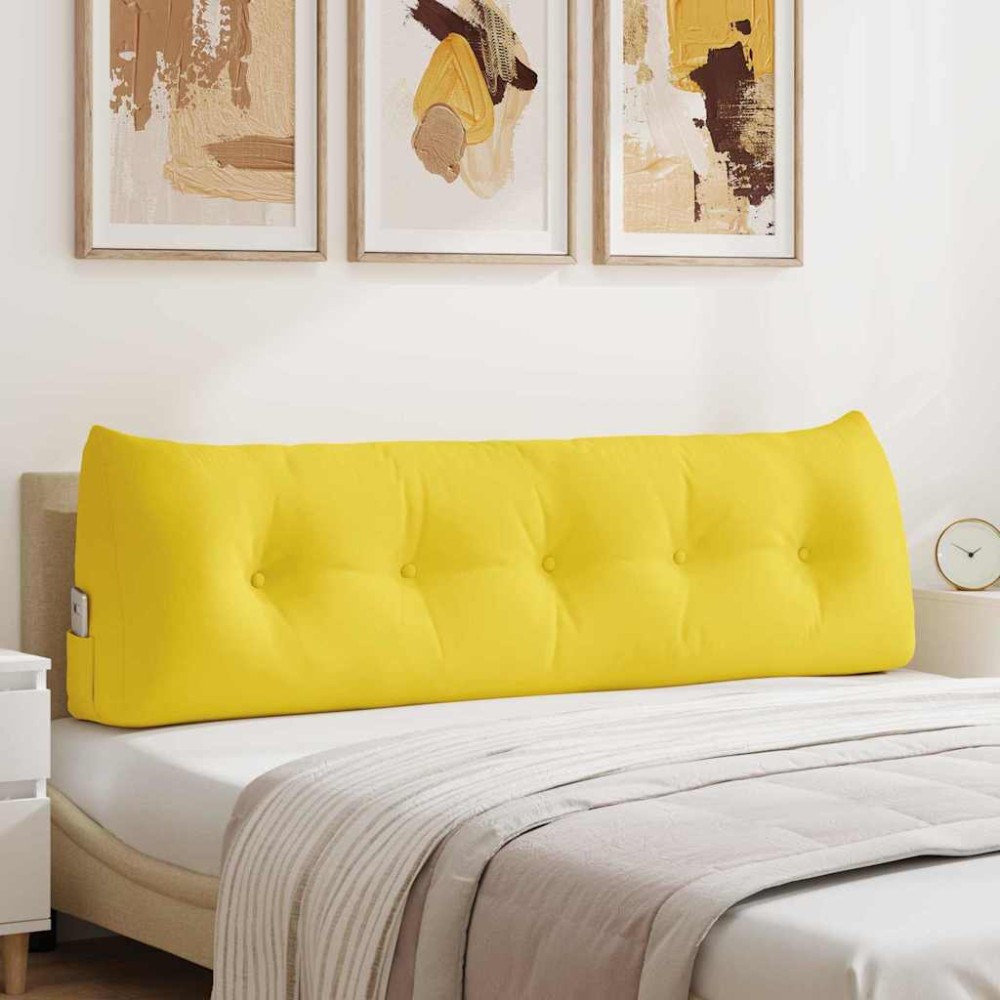 vidaXL Μαξιλάρι Πλάτης Απαλό Κίτρινο 160 x 24 x 50 εκ ύφασμα