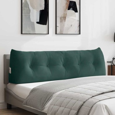 vidaXL Μαξιλάρι Πλάτης Σκούρο Πράσινο 160 x 24 x 50 εκ Βελούδο