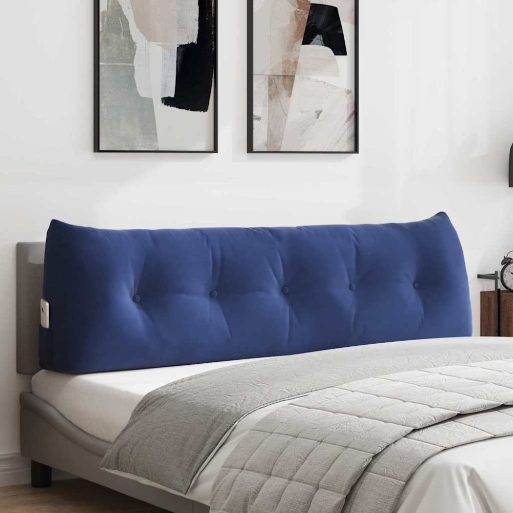 vidaXL Μαξιλάρι Πλάτης Μπλε Αστυνομίας 160 x 24 x 50 εκ Βελούδο