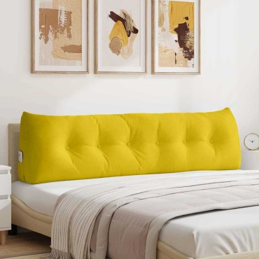 vidaXL Μαξιλάρι Πλάτης Κίτρινο 180 x 24 x 50 εκ Βελούδο