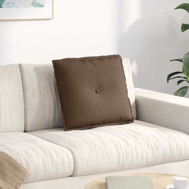 vidaXL Μαξιλάρι Πλάτης Καφέ 50 x 19 x 45 εκ ύφασμα