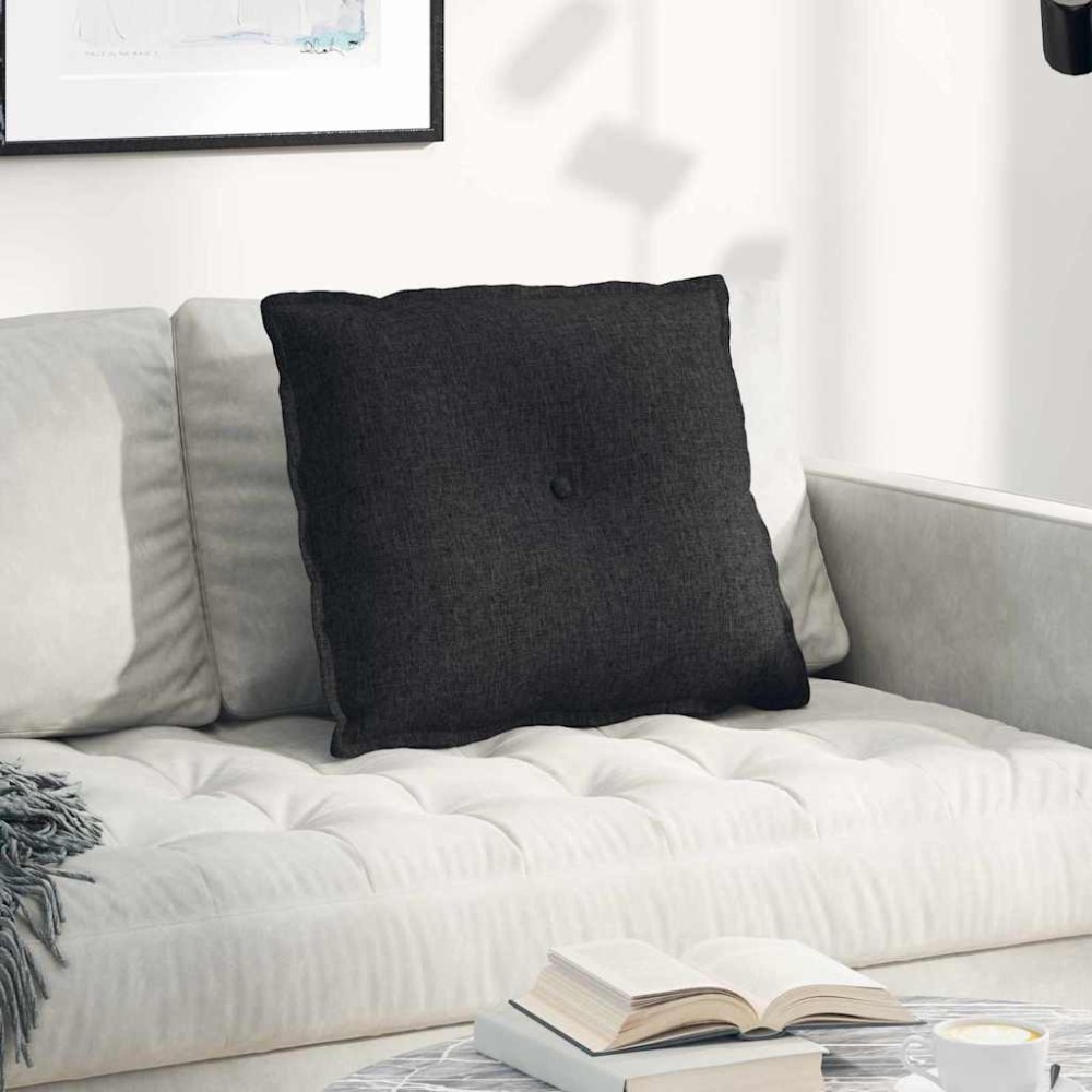 vidaXL Μαξιλάρι Πλάτης Μαύρο 60 x 19 x 50 εκ ύφασμα