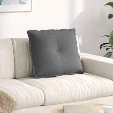 vidaXL Μαξιλάρι Πλάτης Σκούρο Γκρι 60 x 50 cm Ύφασμα Μικροΐνας