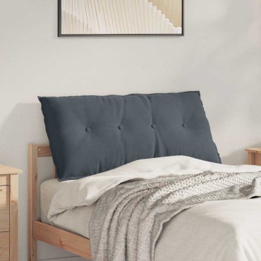 vidaXL Μαξιλάρι Πλάτης Σκούρο Γκρι 100 x 50 cm Υφασμάτινο Κορντουρά