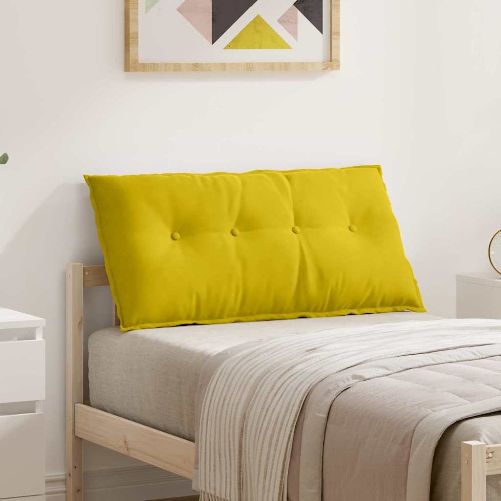 vidaXL Μαξιλάρι Πλάτης Κίτρινο 100 x 50 cm Υφασμάτινο Κορντουρά