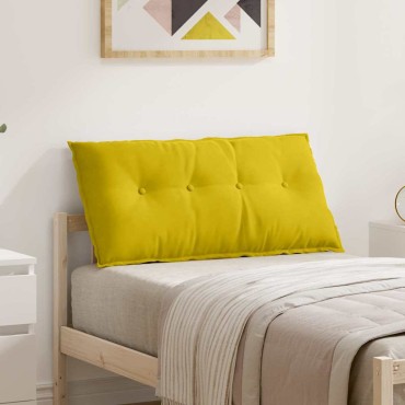 vidaXL Μαξιλάρι Πλάτης Κίτρινο 100 x 50 cm Υφασμάτινο Κορντουρά