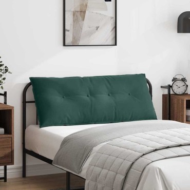 vidaXL Μαξιλάρι Πλάτης Σκούρο Πράσινο 120 x 50 cm Υφασμάτινο Κορντουρά