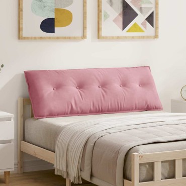 vidaXL Μαξιλάρι Πλάτης Ροζ 140 x 50 cm Υφασμάτινο Κορντουρά