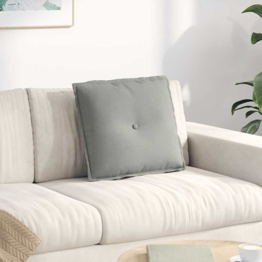 vidaXL Μαξιλάρι Πλάτης Ανοιχτό γκρι 50 x 45 εκ. Ύφασμα Μικροΐνας