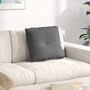 vidaXL Μαξιλάρι Πλάτης Σκούρο Γκρι 50 x 45 εκ. Ύφασμα Μικροΐνας