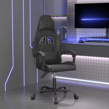 vidaXL Καρέκλα Gaming Μαύρη από Συνθετικό Δέρμα 57,5x59,5x(121-131)cm 1 τεμ.