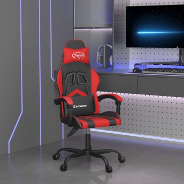 vidaXL Καρέκλα Gaming Μασάζ Μαύρο/Κόκκινο από Συνθετικό Δέρμα 57,5x59,5x(121-131)cm 1 τεμ.