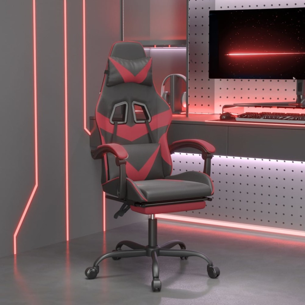 vidaXL Καρέκλα Gaming Περιστρ. Υποπόδιο Μαύρο/Μπορντό Συνθετικό Δέρμα 57,5x59,5x(121-131)cm 1 τεμ. vidaXL Καρέκλα Gaming Περιστρ. Υποπόδιο Μαύρο/Μπορντό Συνθετικό Δέρμα 57,5x59,5x(121-131)cm 1 τεμ.