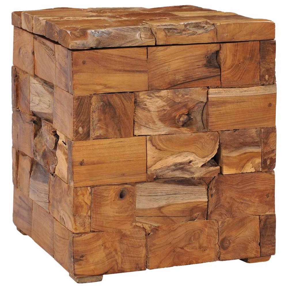 vidaXL Σκαμπό Αποθήκευσης από Μασίφ Ξύλο Teak 40x40x45cm 1 τεμ.