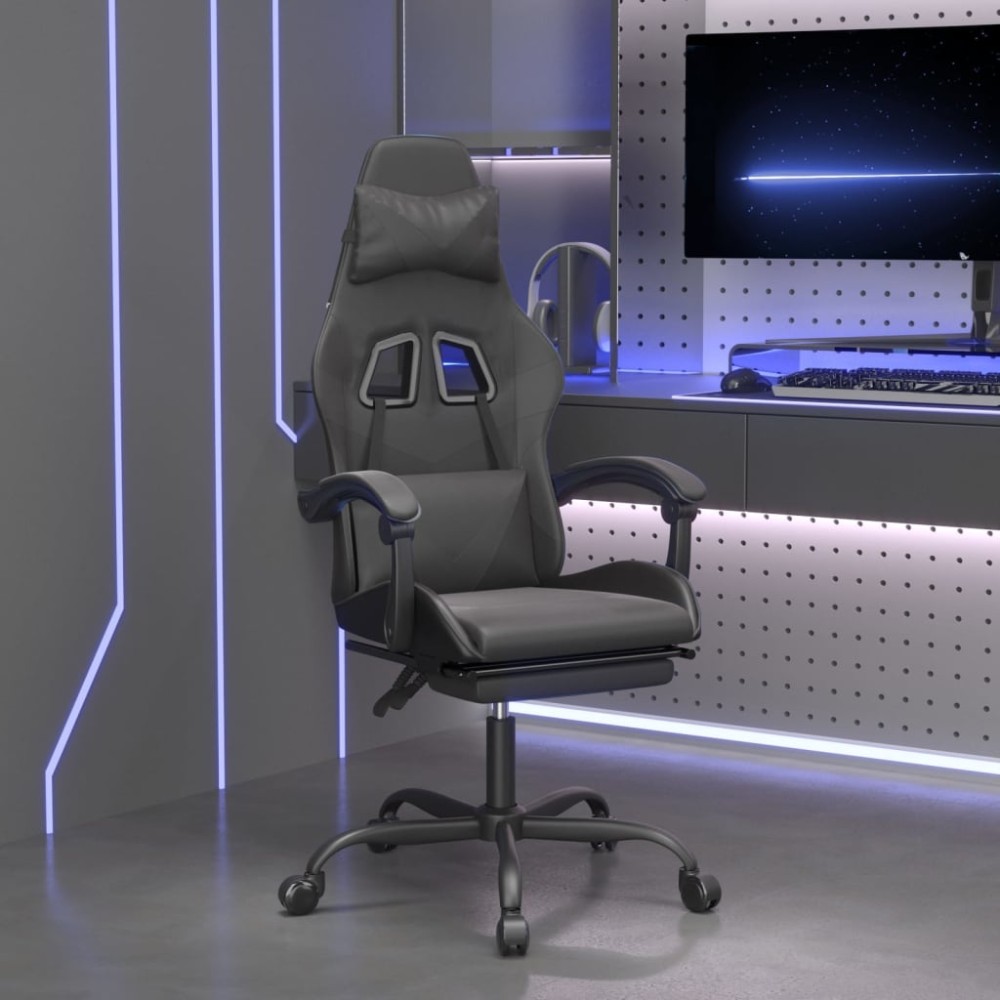 vidaXL Καρέκλα Gaming Περιστρ. Υποπόδιο Μαύρο Συνθετικό Δέρμα 57,5x59,5x(121-131)cm 1 τεμ. vidaXL Καρέκλα Gaming Περιστρ. Υποπόδιο Μαύρο Συνθετικό Δέρμα 57,5x59,5x(121-131)cm 1 τεμ.