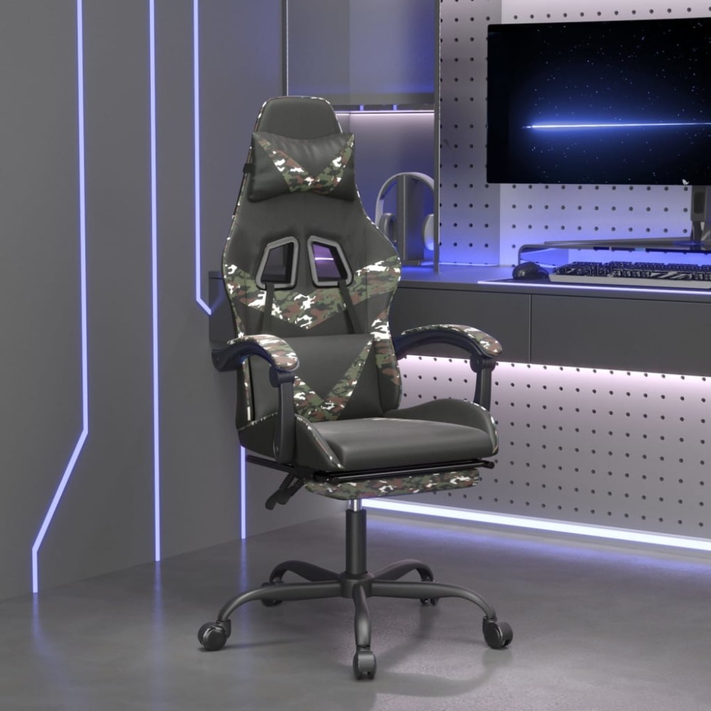 vidaXL Καρέκλα Gaming Μασάζ Υποπόδιο Μαύρη Παραλλαγή Συνθετικό Δέρμα 57,5x59,5x(121-131)cm 1 τεμ. vidaXL Καρέκλα Gaming Μασάζ Υποπόδιο Μαύρη Παραλλαγή Συνθετικό Δέρμα 57,5x59,5x(121-131)cm 1 τεμ.