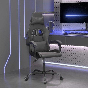 vidaXL Καρέκλα Gaming Μαύρη από Συνθετικό Δέρμα 57,5x59,5x(121-131)cm 1 τεμ.