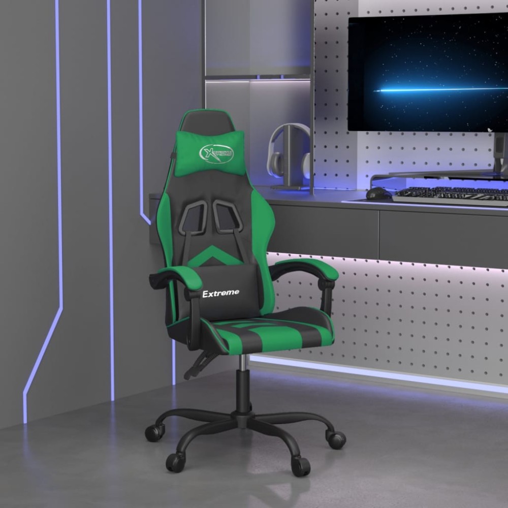 vidaXL Καρέκλα Gaming Περιστρεφόμενη Μαύρη/Πράσινη από Συνθετικό Δέρμα 57,5x59,5x(121-131)cm 1 τεμ. vidaXL Καρέκλα Gaming Περιστρεφόμενη Μαύρη/Πράσινη από Συνθετικό Δέρμα 57,5x59,5x(121-131)cm 1 τεμ.