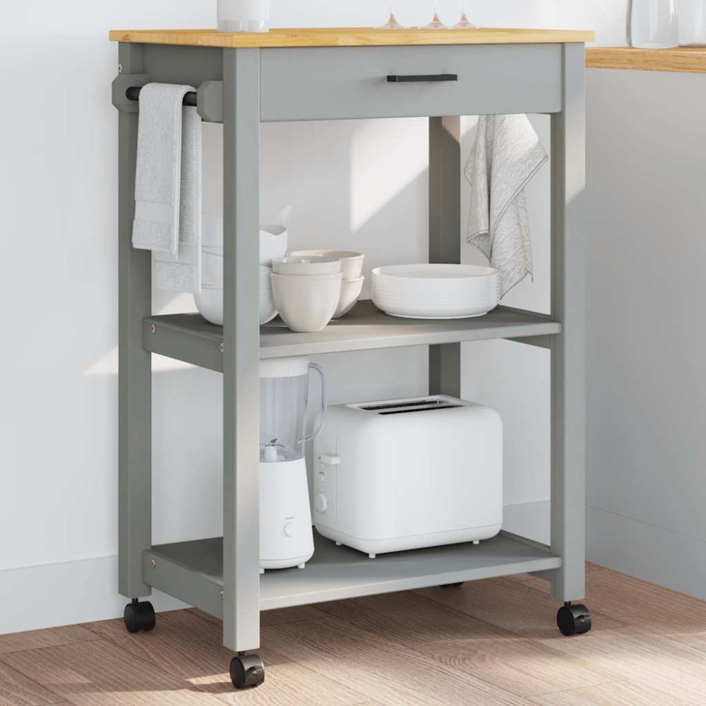 vidaXL Τρόλεϊ Κουζίνας MONZA 60x40x88,5cm από Μασίφ Ξύλο Πεύκου 1 τεμ.
